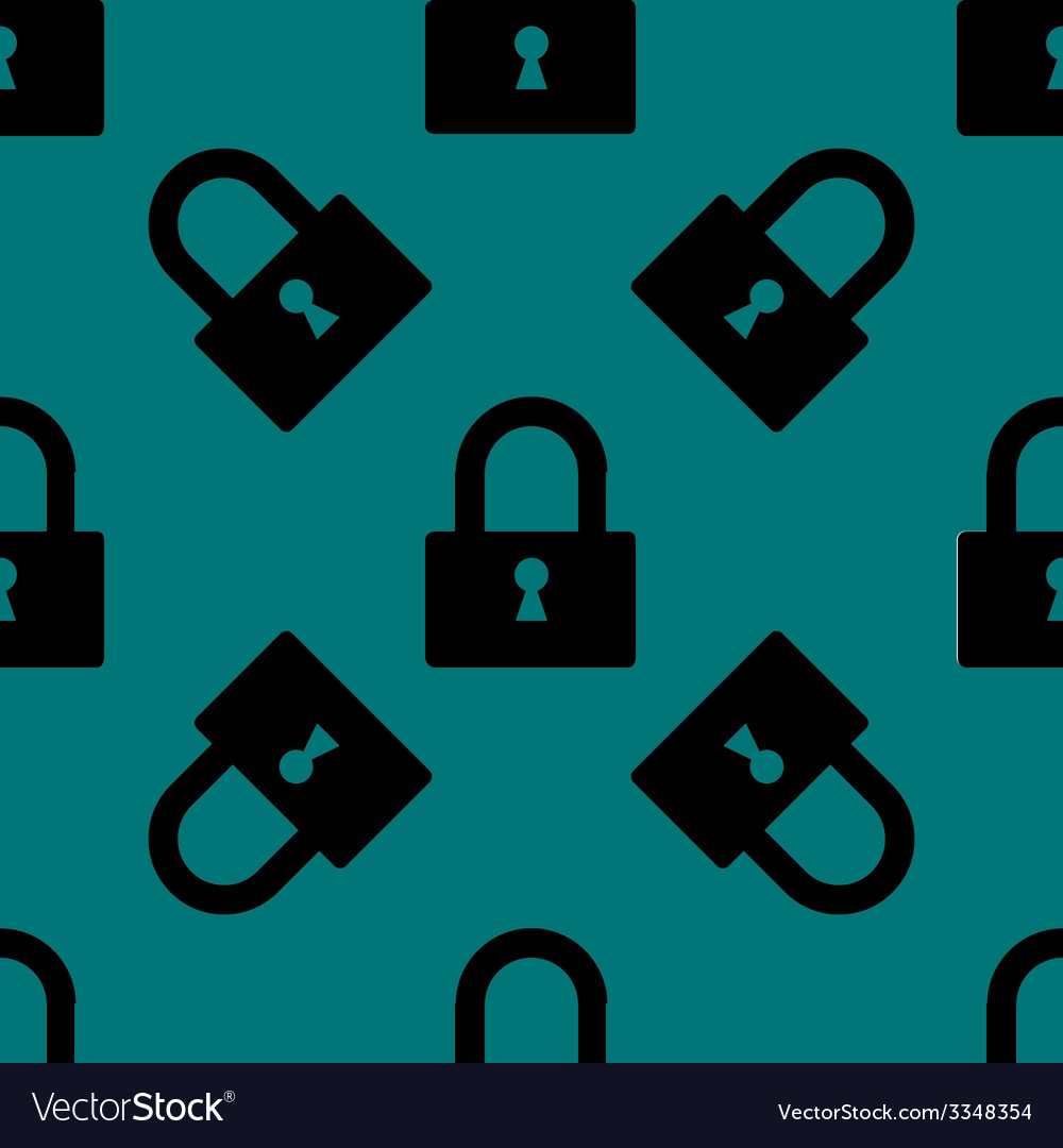 Padlock web icon flat design seamless pattern