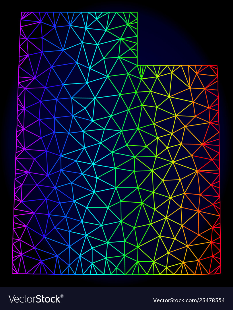 Polygonal network spectrum mesh map of utah vector image Polygonal network spectrum mesh map of utah