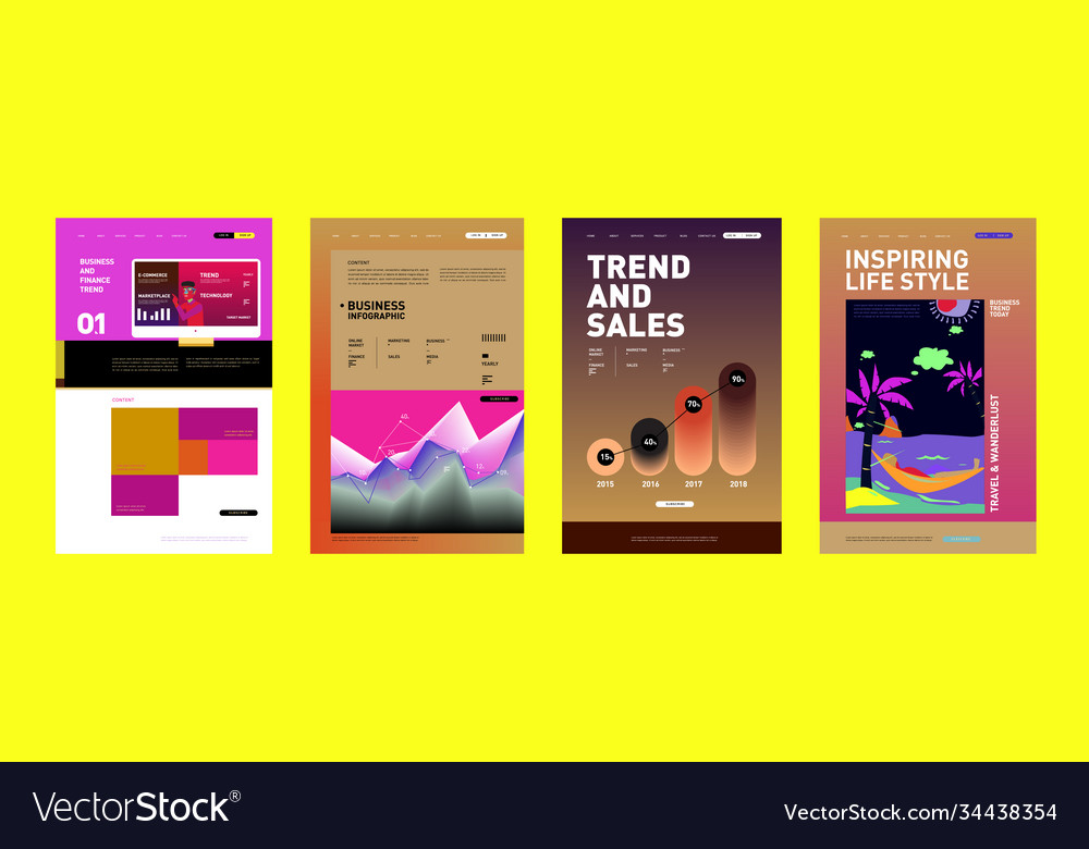 Presentation and website interface layout design Vector Image Presentation and website interface layout design