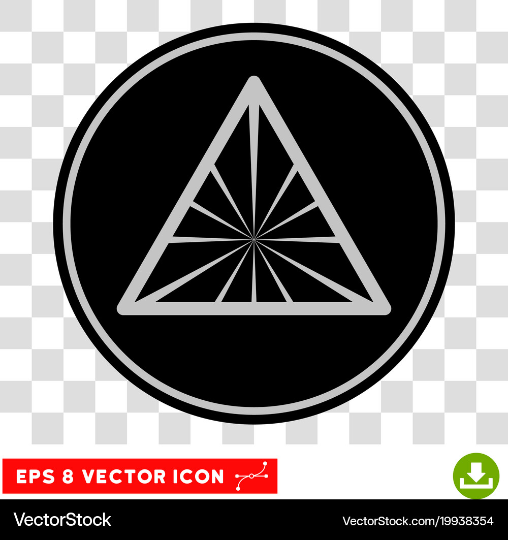 Pyramid rays eps icon Royalty Free Vector Image