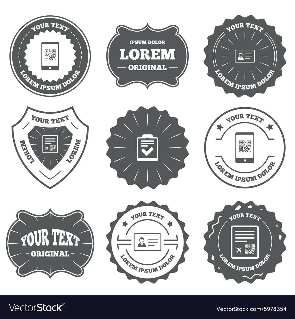 Qr scan code icon boarding pass flight sign