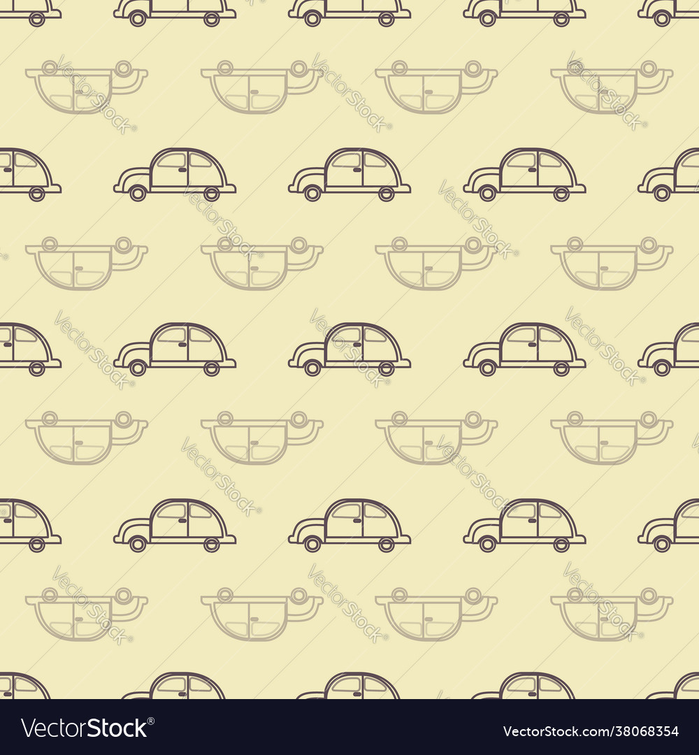 Retro car seamless repeat pattern print