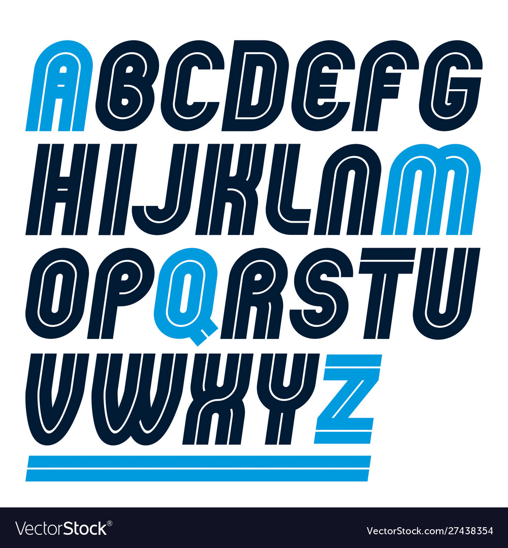 Set rounded bold capital alphabet letters made