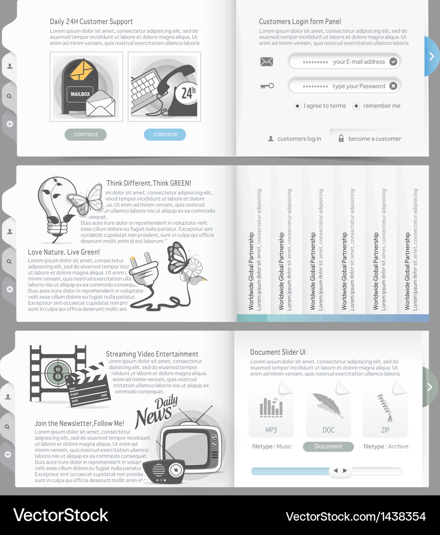 Website design menu navigation Royalty Free Vector Image