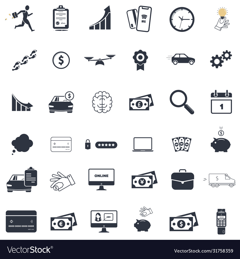 36 icons business finance network