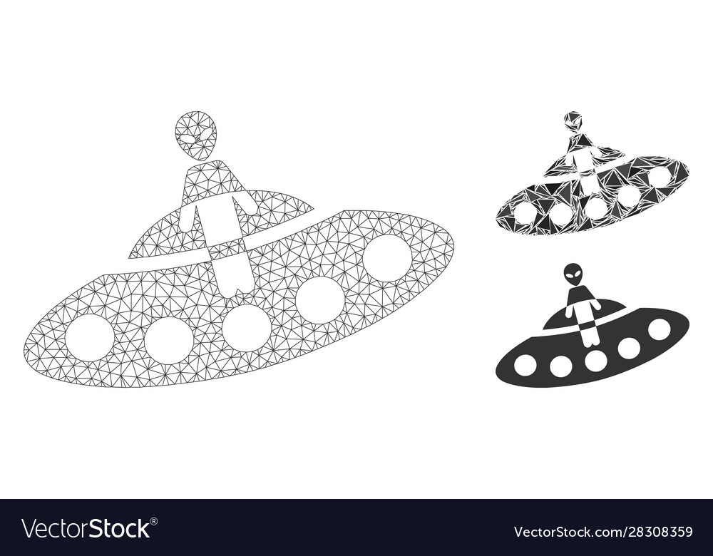 Aboard ufo mesh carcass model and triangle vector image Aboard ufo mesh carcass model and triangle
