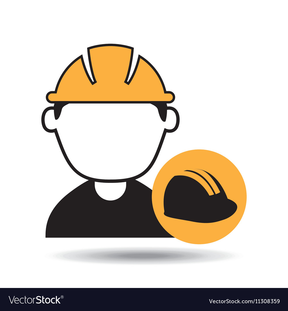 Avatar man construction worker with helmet icon Vector Image