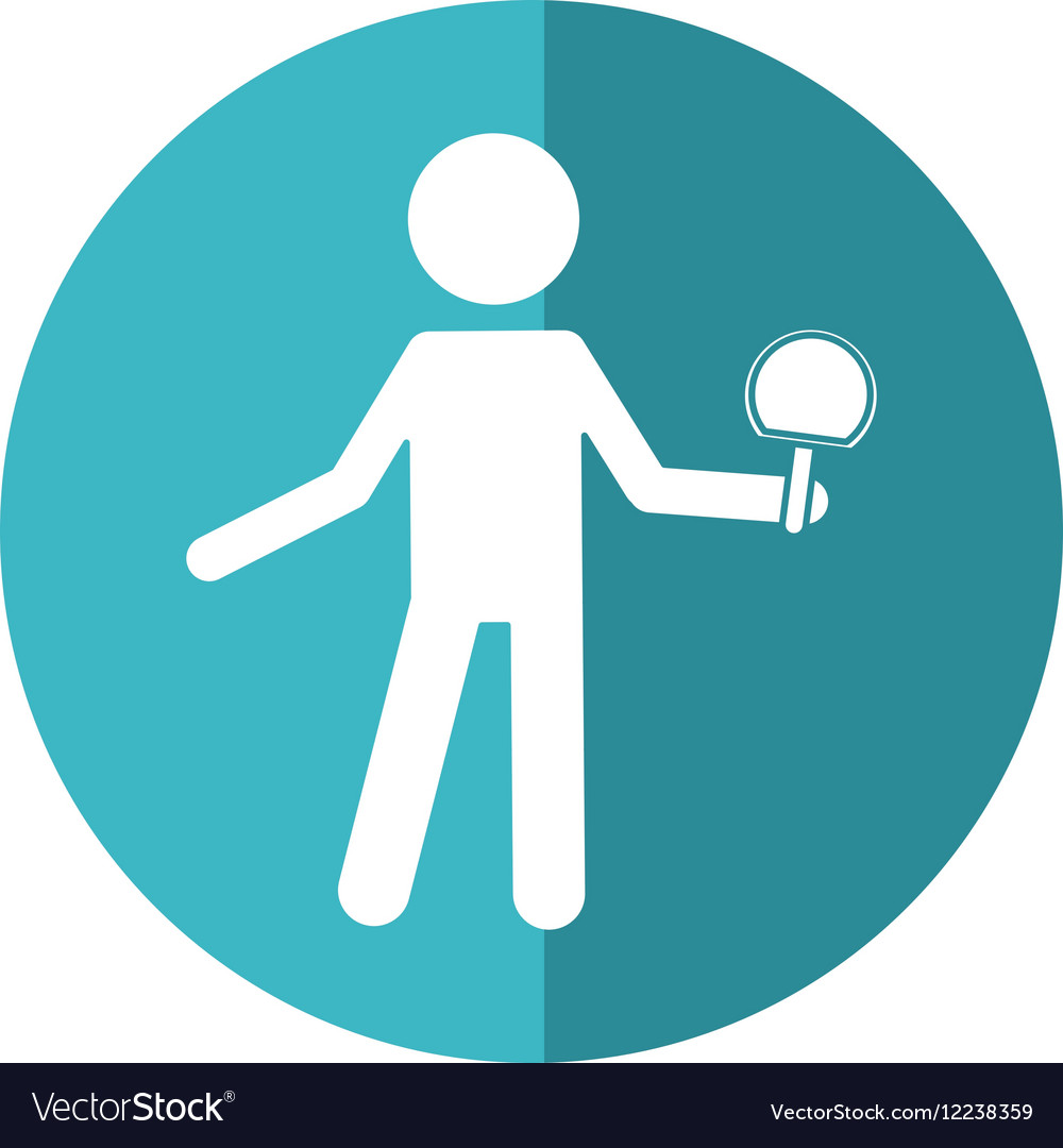 Character ping-pong player with racket ball