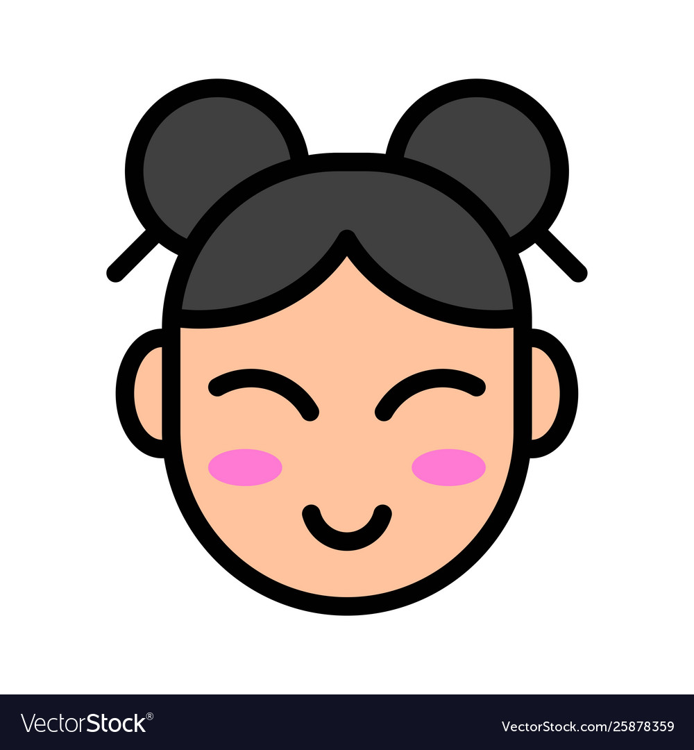 Chinese girl lunar new year filled icon