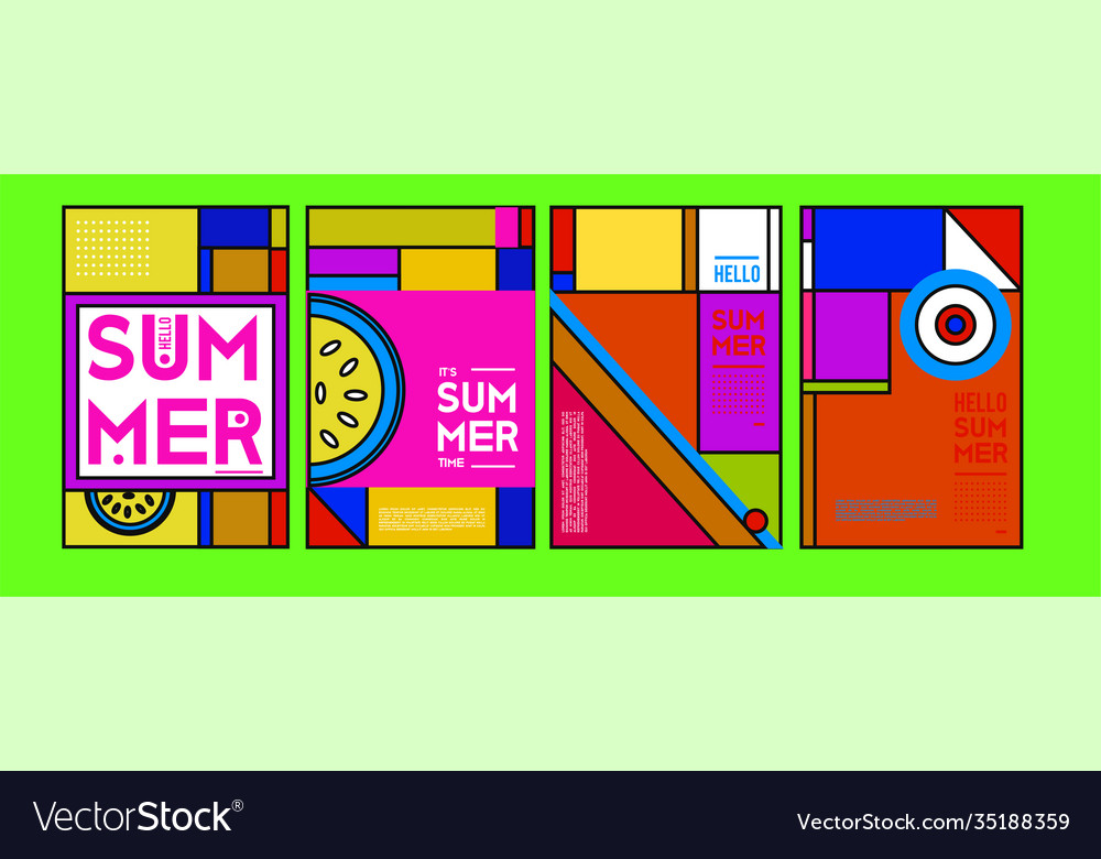 Bunte abstrakte Sommerbanner und Plakat 2021 vector image Bunte abstrakte Sommerbanner und Plakat 2021