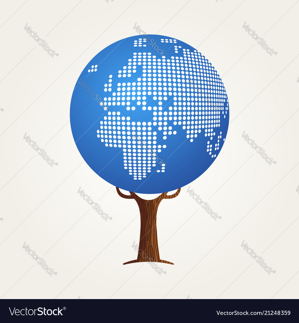 Europe world map concept for global communication vector image Europe world map concept for global communication
