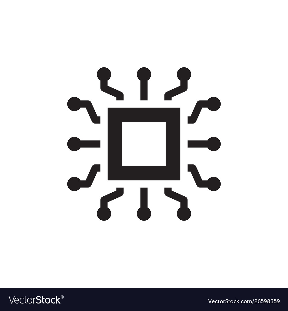 Flat glyph ic Prozessor Mikrochip Computer cpu Vector Image Flat glyph ic Prozessor Mikrochip Computer cpu