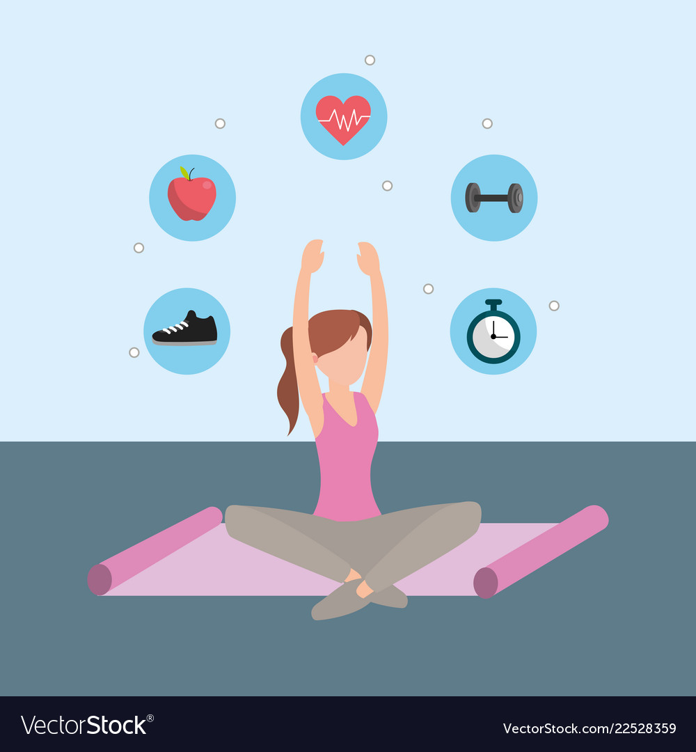 Health fitness cartoon Royalty Free Vector Image