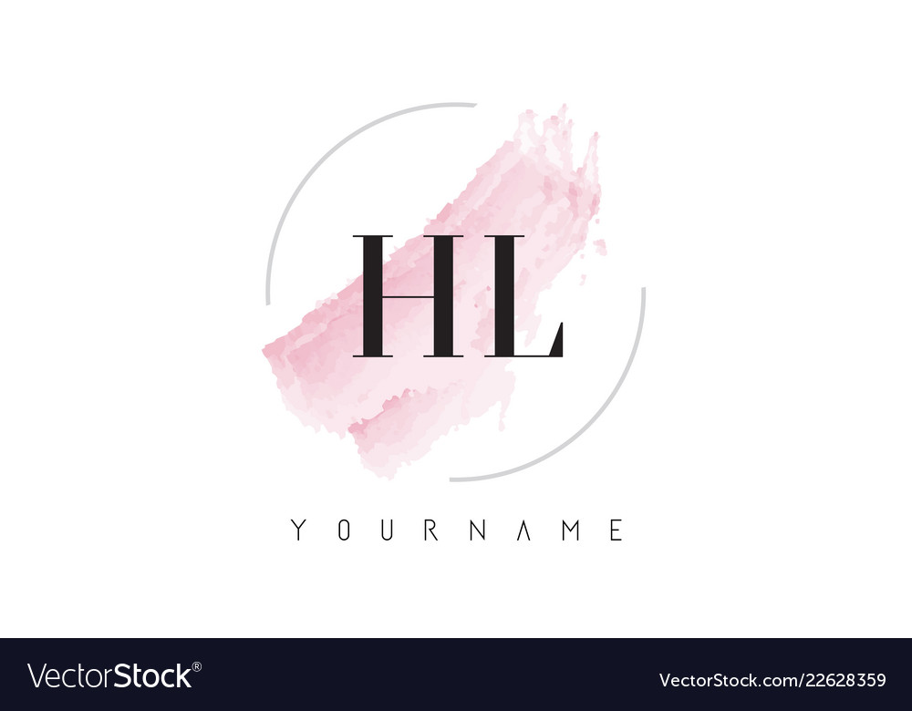 Hl h l watercolor letter logo design