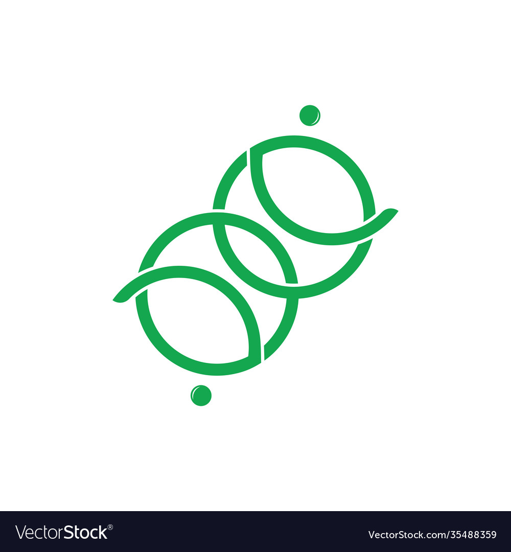 Linked dots circle simple logo Vector Image Linked dots circle simple logo