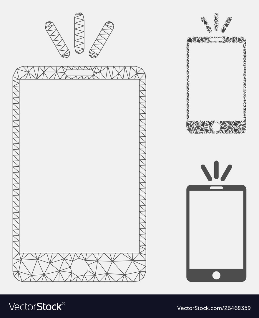Mobile torch mesh wire frame model Vector Image Mobile torch mesh wire frame model