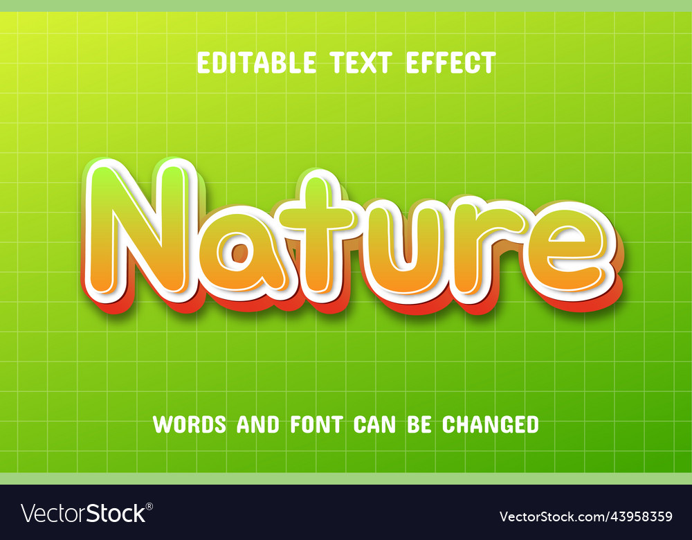 Nature text - gradient effect vector image Nature text - gradient effect