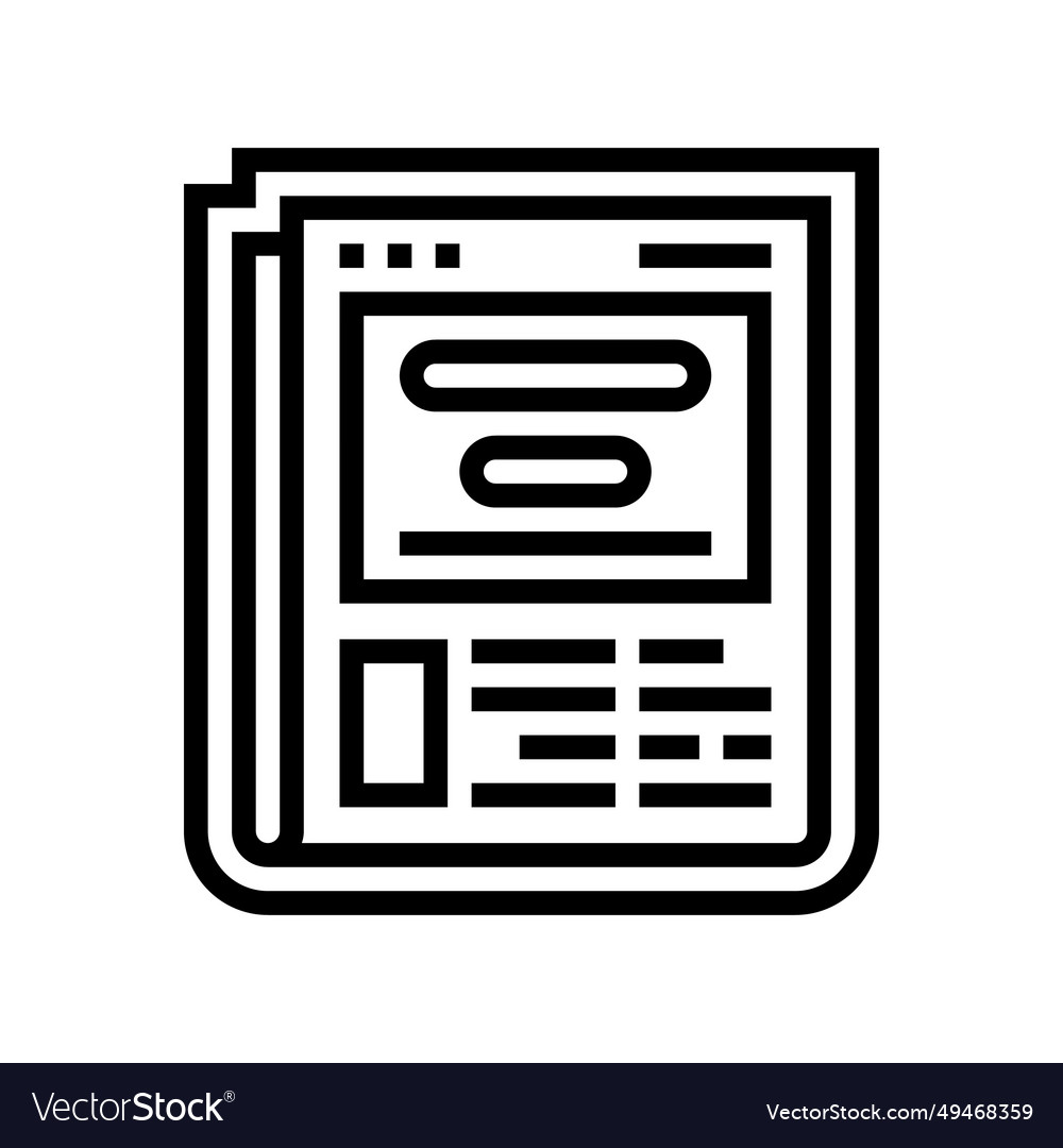 Newspaper download file line icon