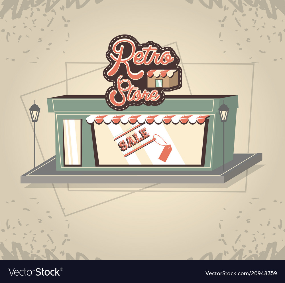 Retro store building front