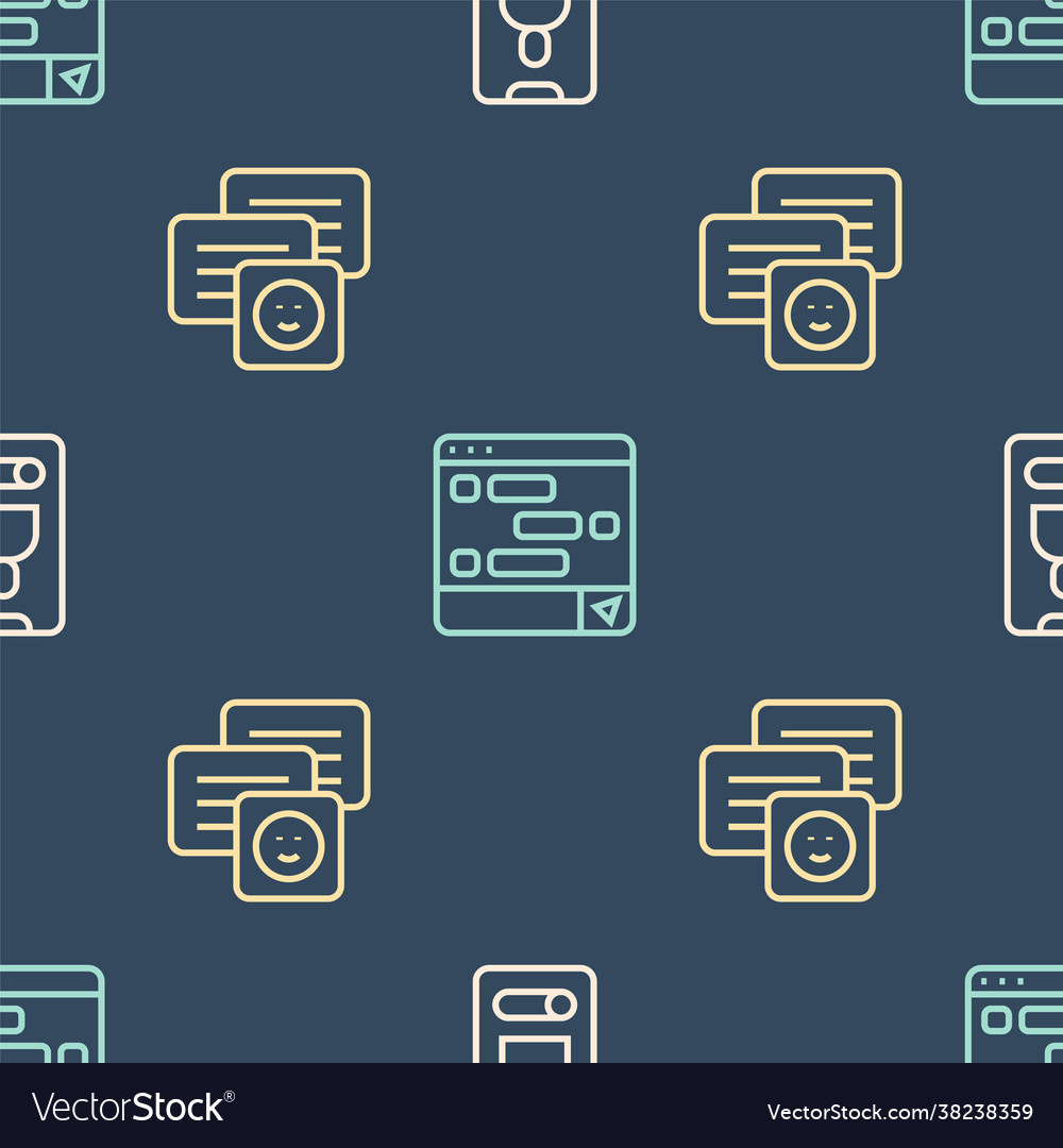 Set line incoming call on mobile chat messages vector image Set line incoming call on mobile chat messages