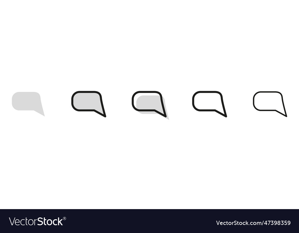 Set of speech bubbles different line widths vector image Set of speech bubbles different line widths