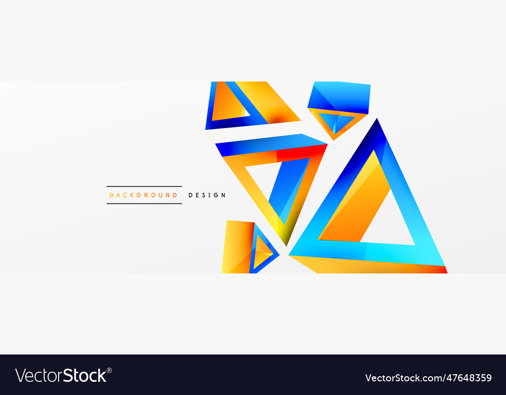 Triangle abstract background 3d basic Vector Image Triangle abstract background 3d basic