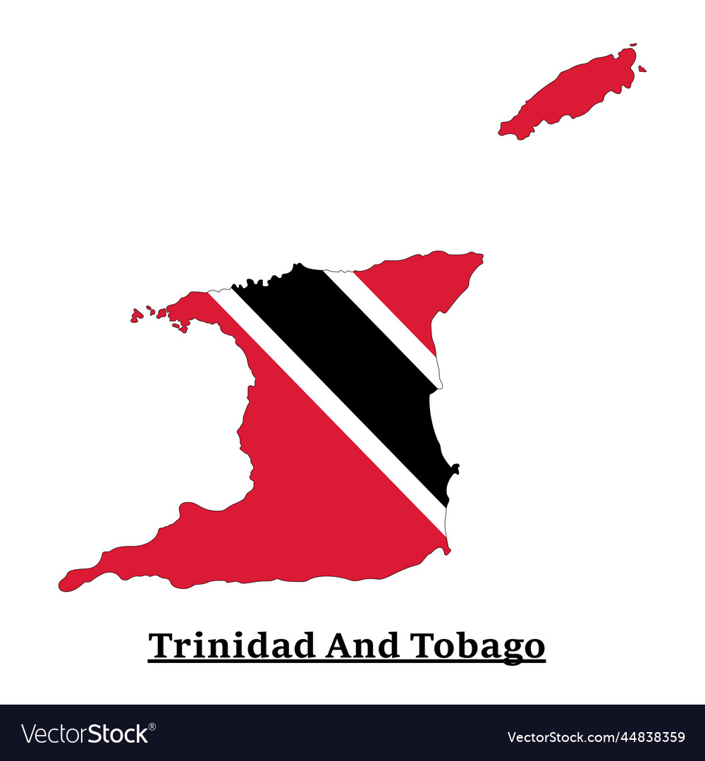 Trinidad And Tobago National Flag Map Design Vector Image 8559