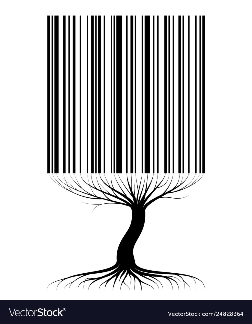 Abstract tree contour with roots and branches