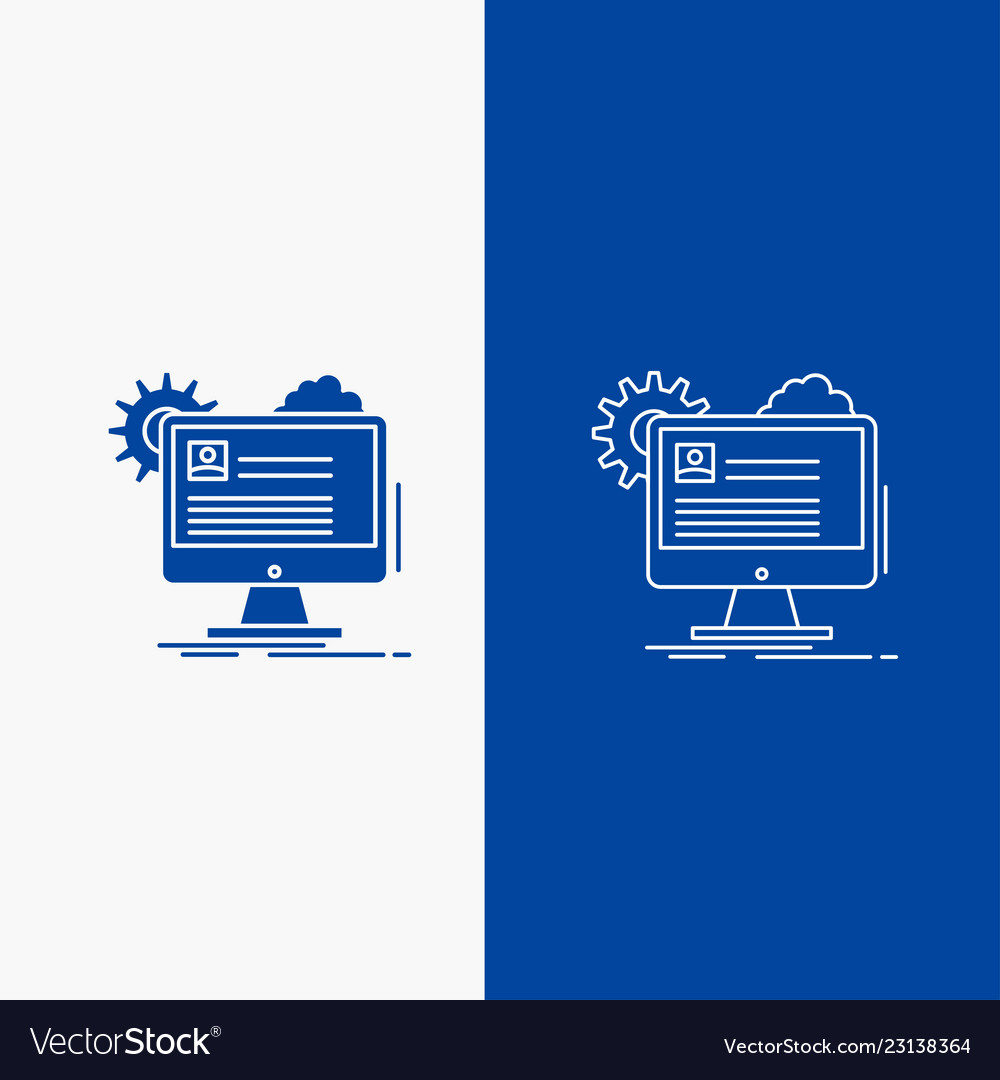 Account profile report edit update line and glyph vector image Account profile report edit update line and glyph