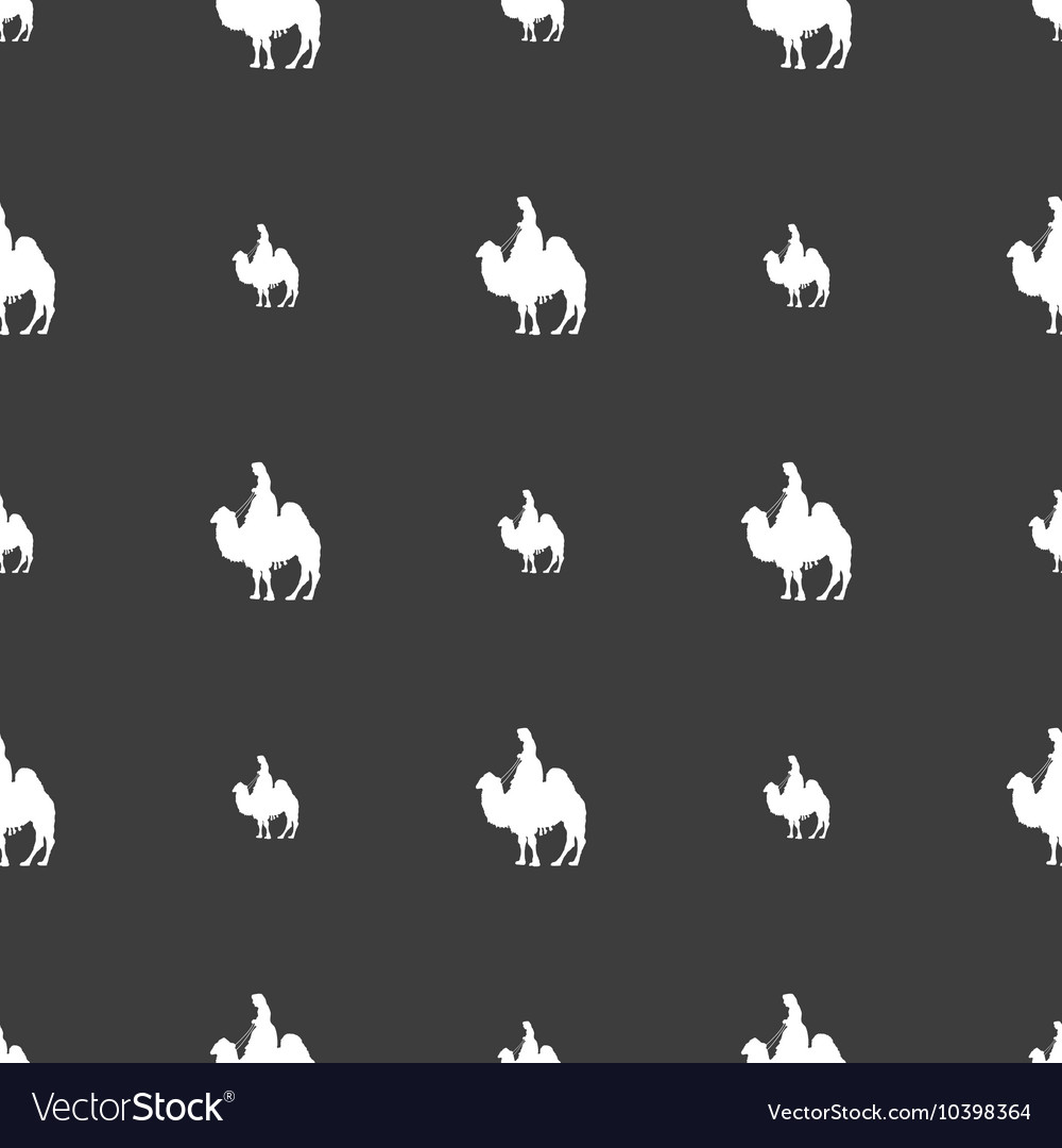Camel sign seamless pattern on a gray background