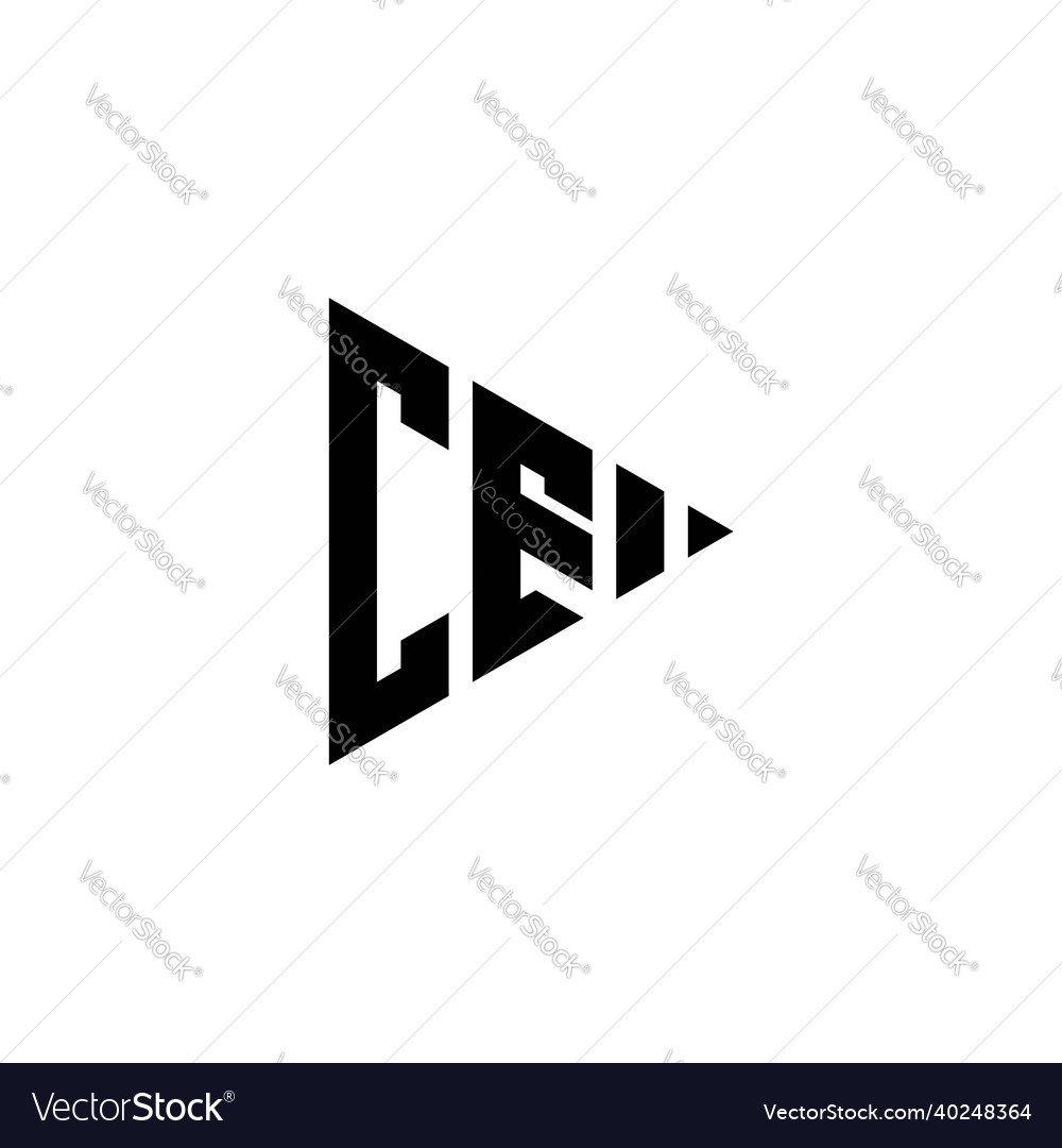 Ce logo monogram triangle shape play button