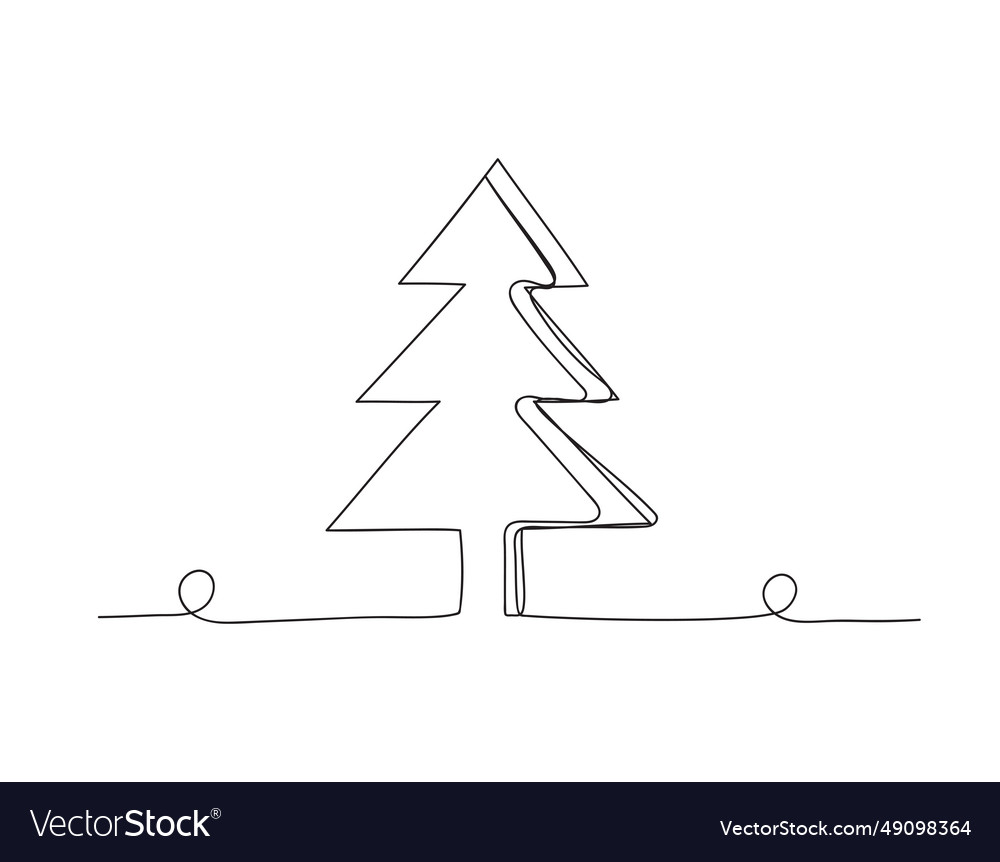 Christmas Tree Line Art Icon