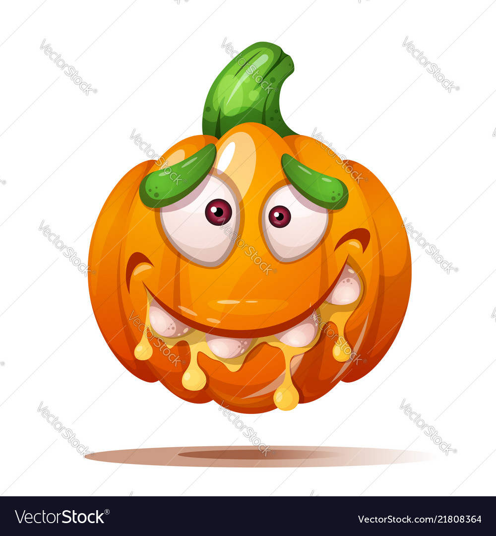 Cute funny crazy pumpkin characters halloween