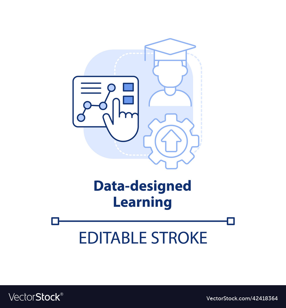 Data-designed learning light blue concept icon Vector Image