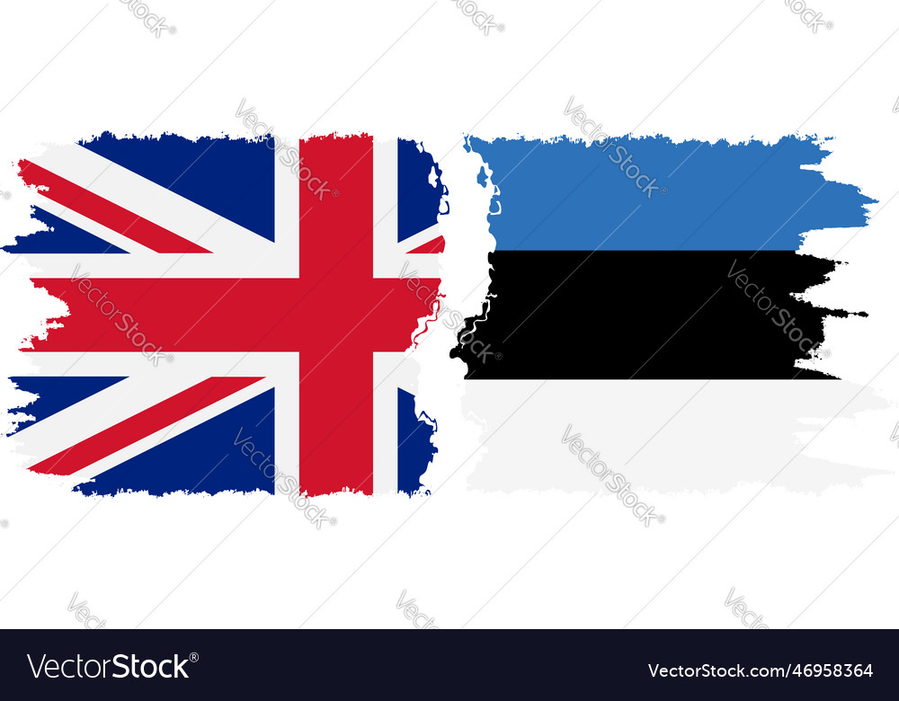 Estonia and uk grunge flags connection Royalty Free Vector