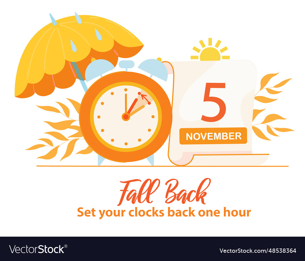 Fall back banner daylight saving time ends Vector Image