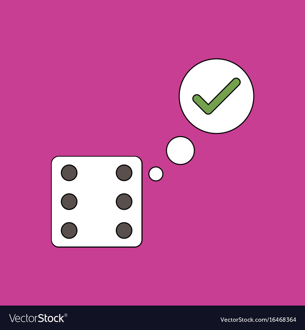 Flat icon design collection dice and check mark