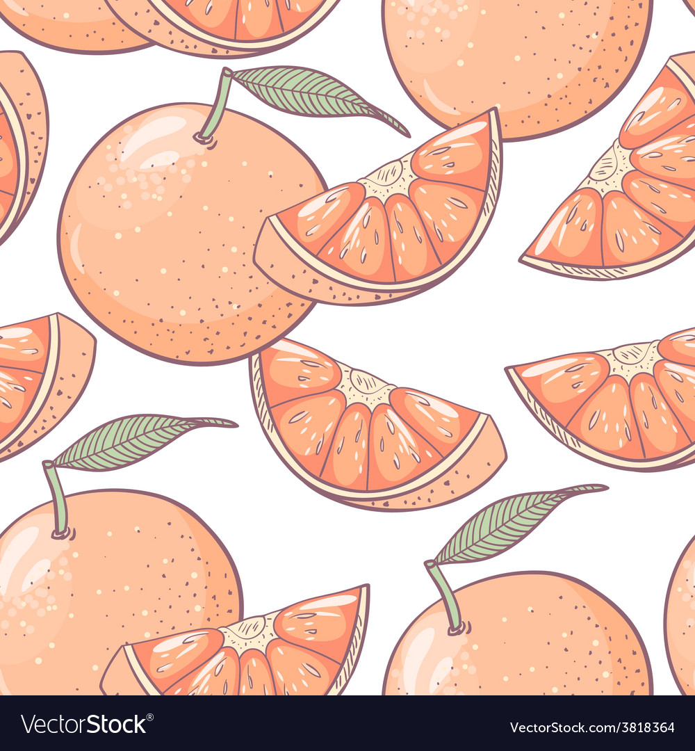 Grapefruit seamless pattern