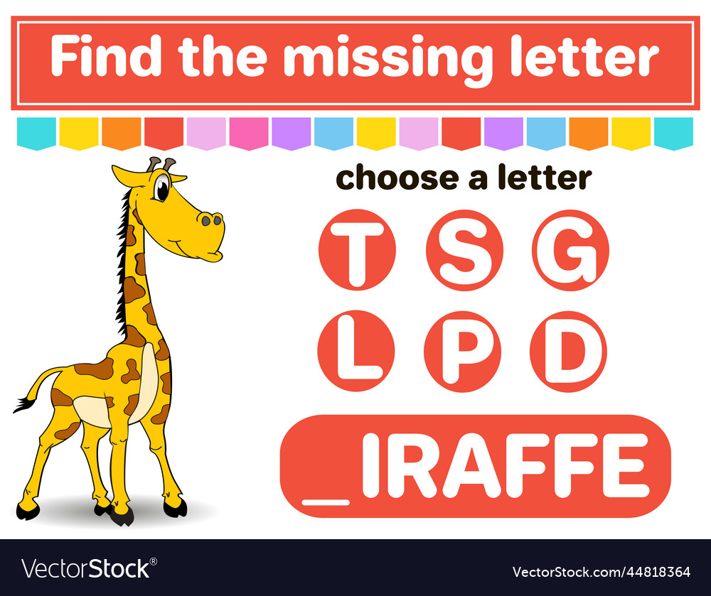 Logic puzzle game learning words for kids find vector image Logic puzzle game learning words for kids find