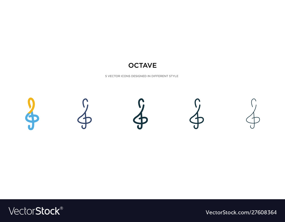 Octave icon in different style two colored