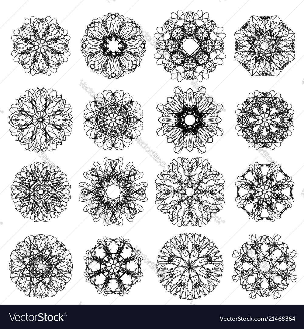 Ornamental line pattern round texture geometric