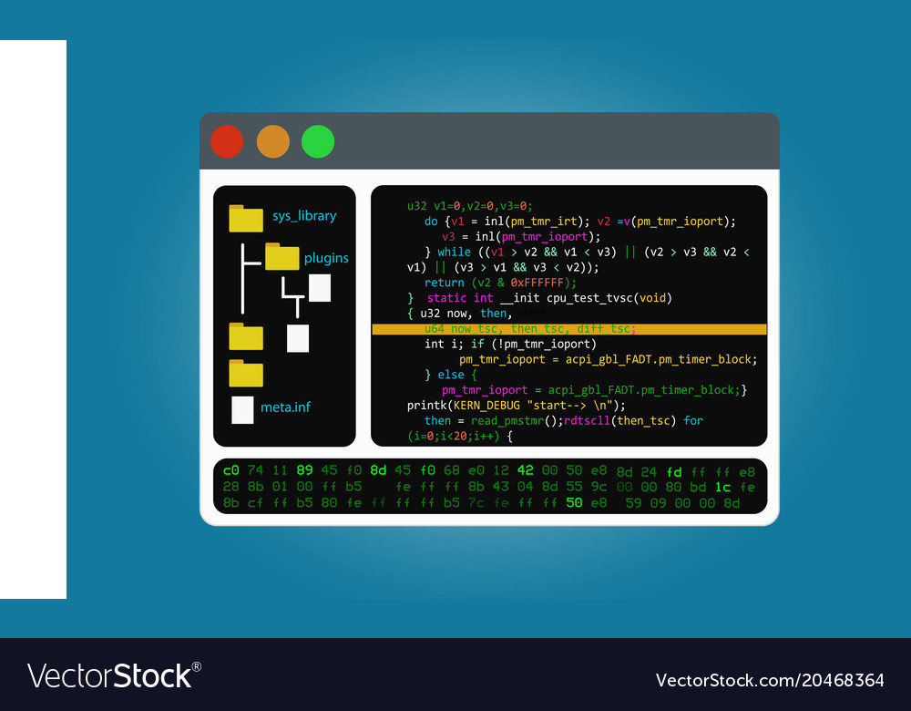 Program Code Editor Integrated Software Royalty Free Vector