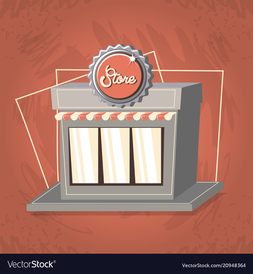 Retro store building front