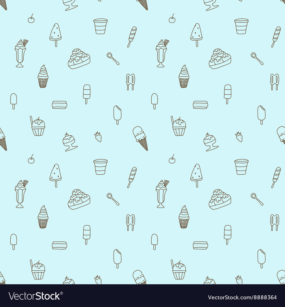 Seamless pattern of ice cream