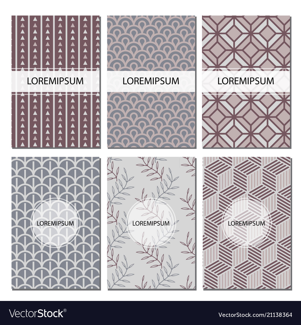Set of geometric patterns abstract design vector image Set of geometric patterns abstract design