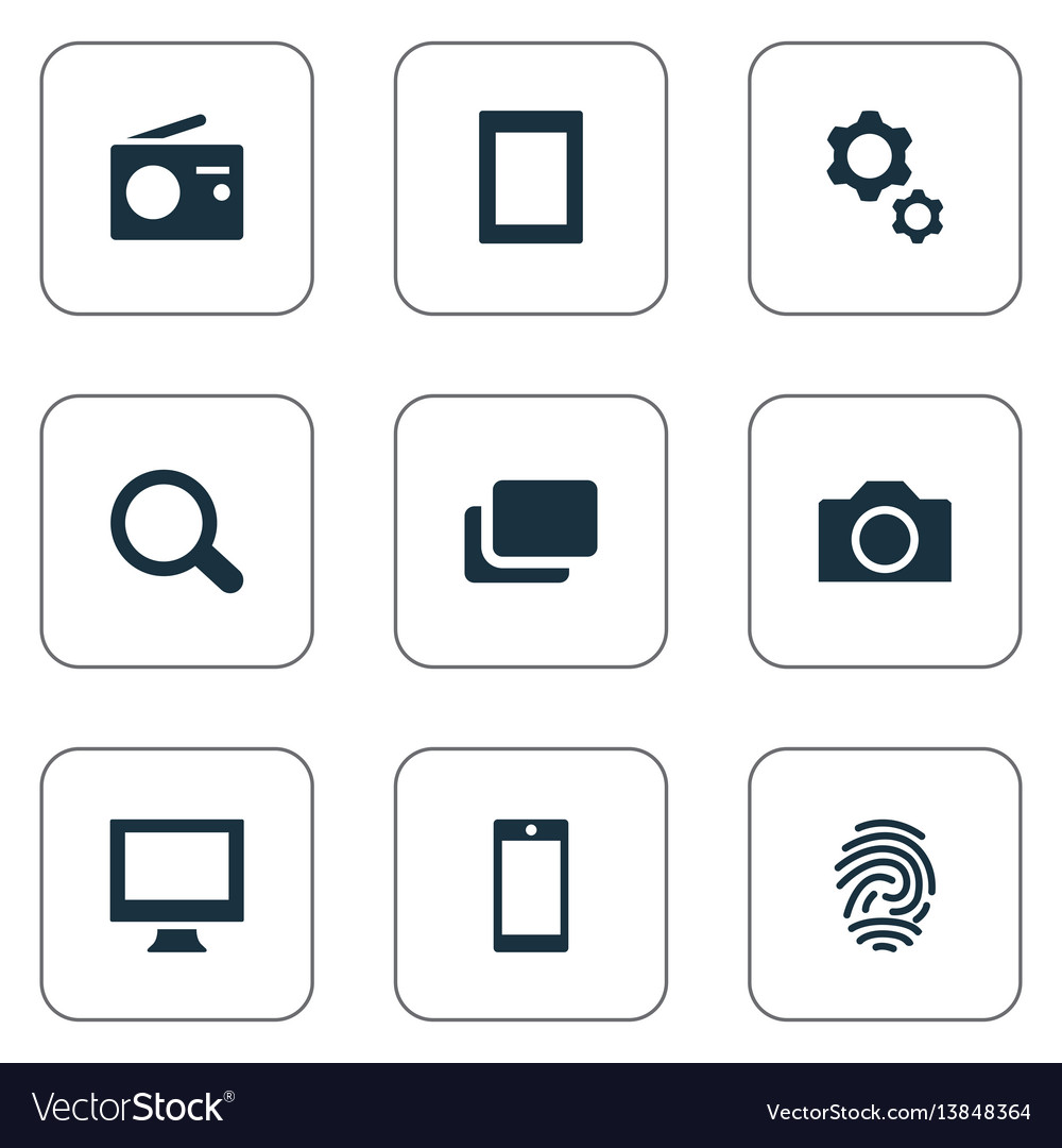 Set of simple hardware icons