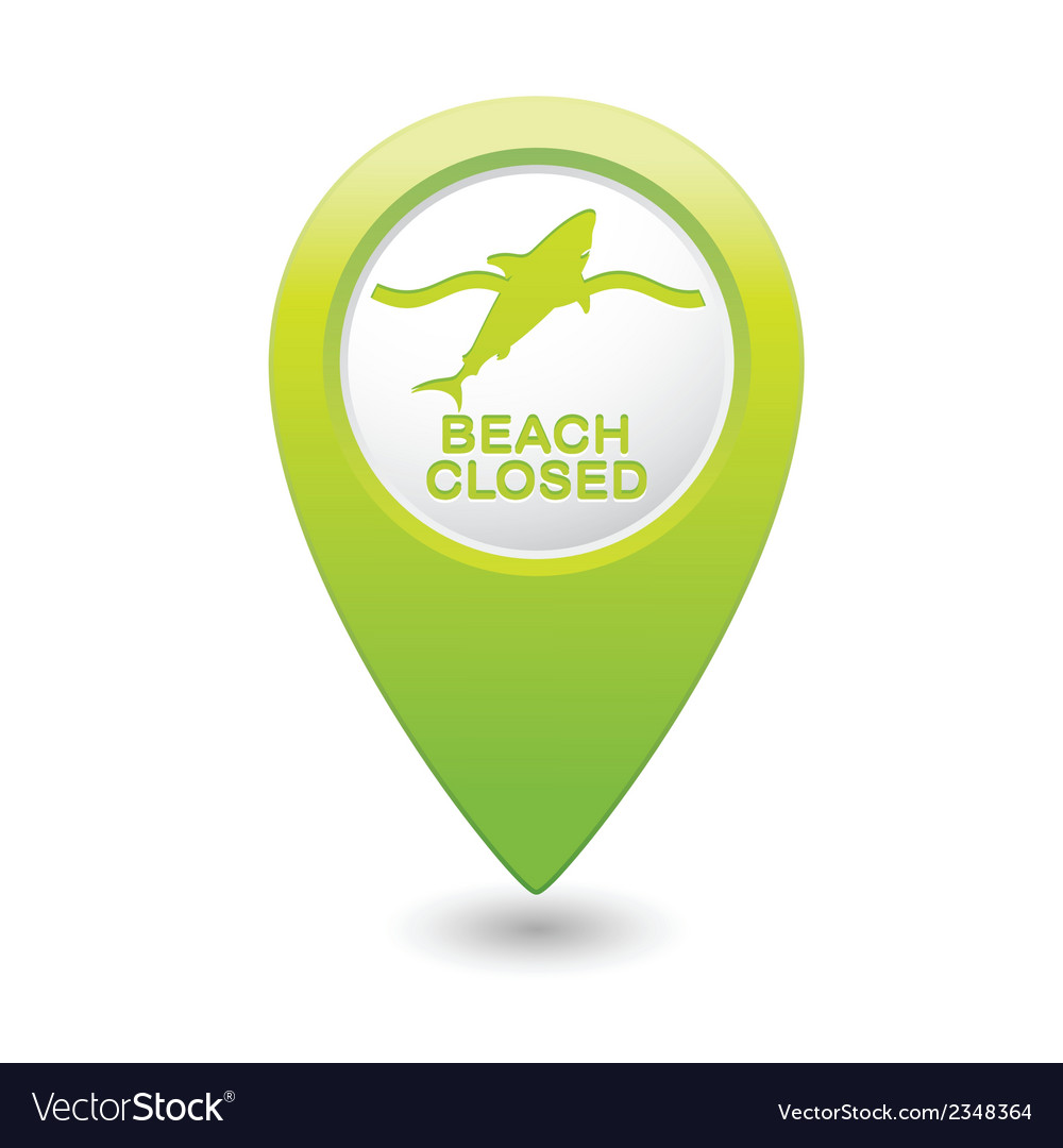 Shark icon green map pointer