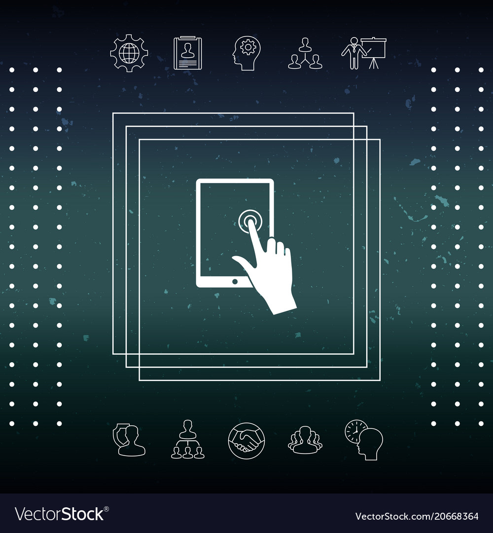 Touch screen tablet with click hand