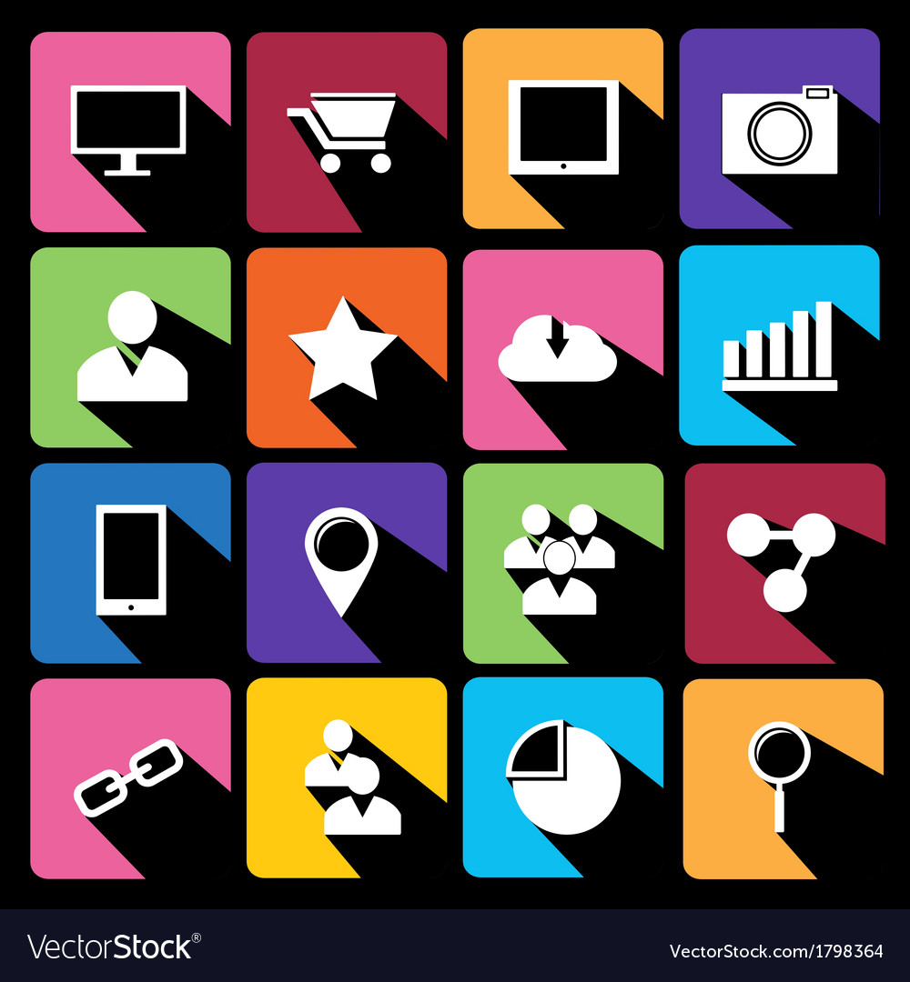 Web icons set in flat design