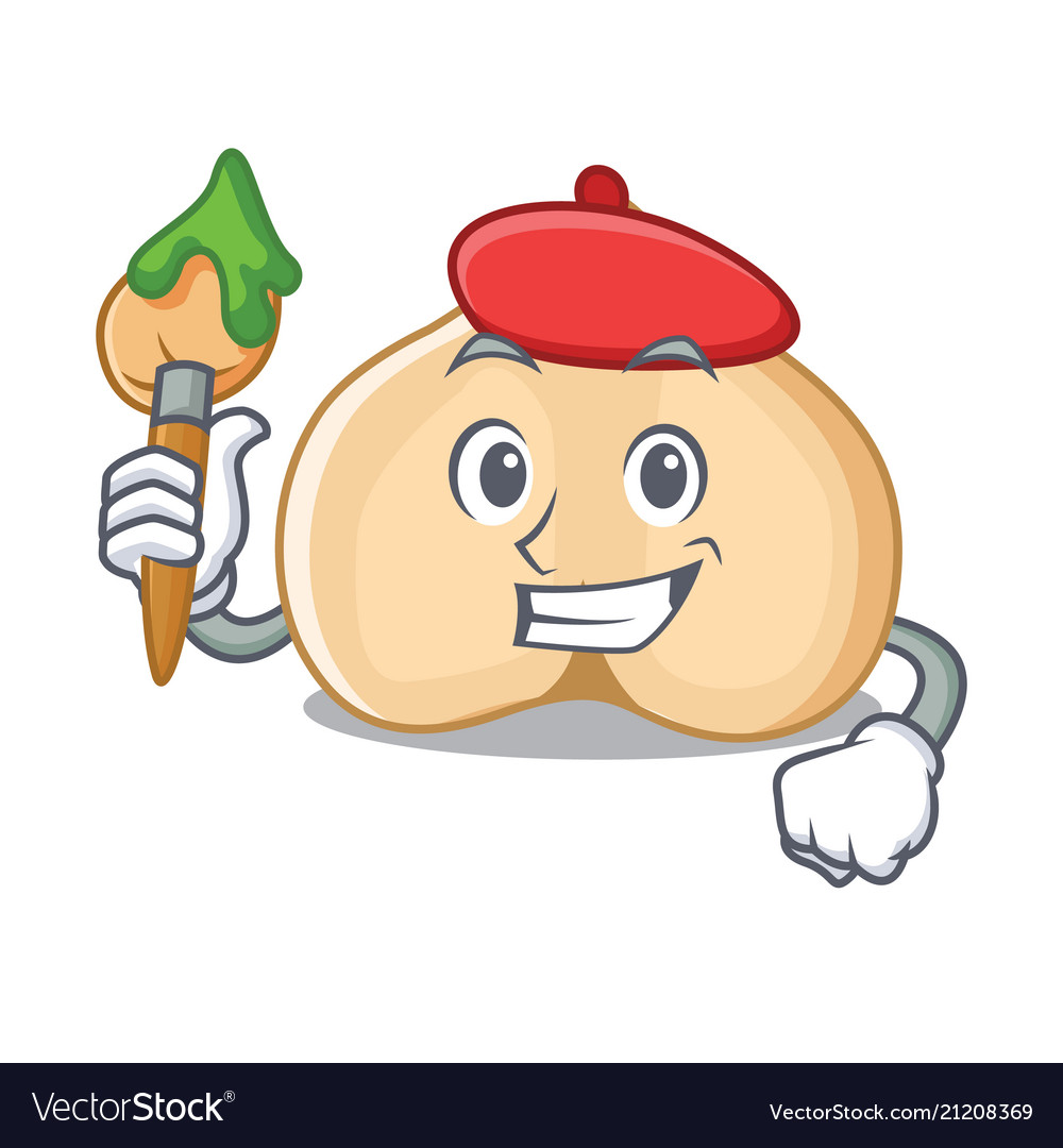 Künstler chickpeas Charakter Cartoon Stil Vector Image Künstler chickpeas Charakter Cartoon Stil